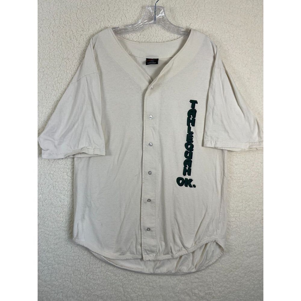 Baseball‎ Jersey Men Large Garment Graphics Button Up Tahlequah Oklahoma